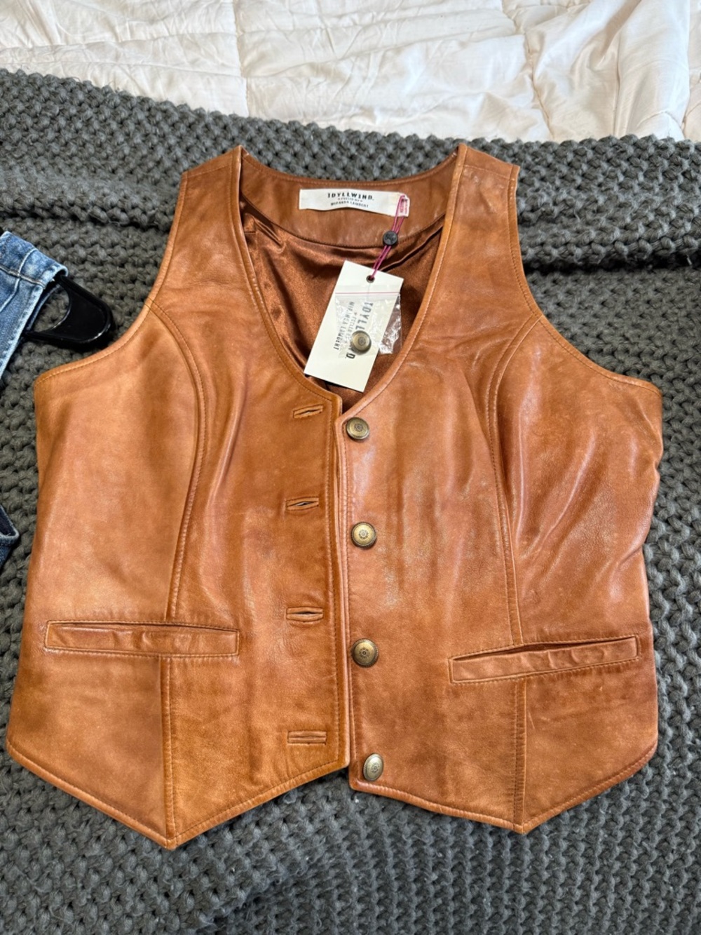 Idyllwind Caramel Leather Vest